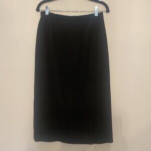 Talbots Petites Black 100% Wool Pencil Skirt Size 10 Classic Career Made In USA